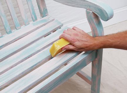 how to distress furniture with wax