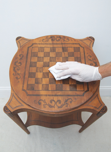 how to make a painted inlay  game table