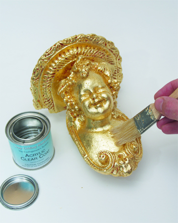 how to apply clear sealer to gold leaf