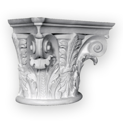 Hand cast ornamental plaster column capital