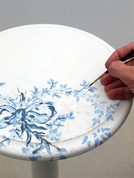 painting flowers on furniture