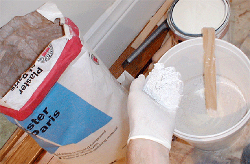 mixing plaster compound