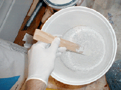 mixing plaster