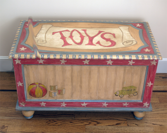 hand painted toy chest