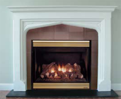 Gothic style decorative plaster fireplace mantle