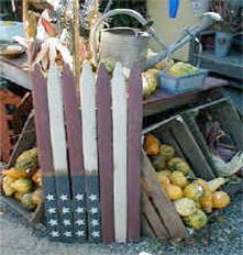 americana objects and flags