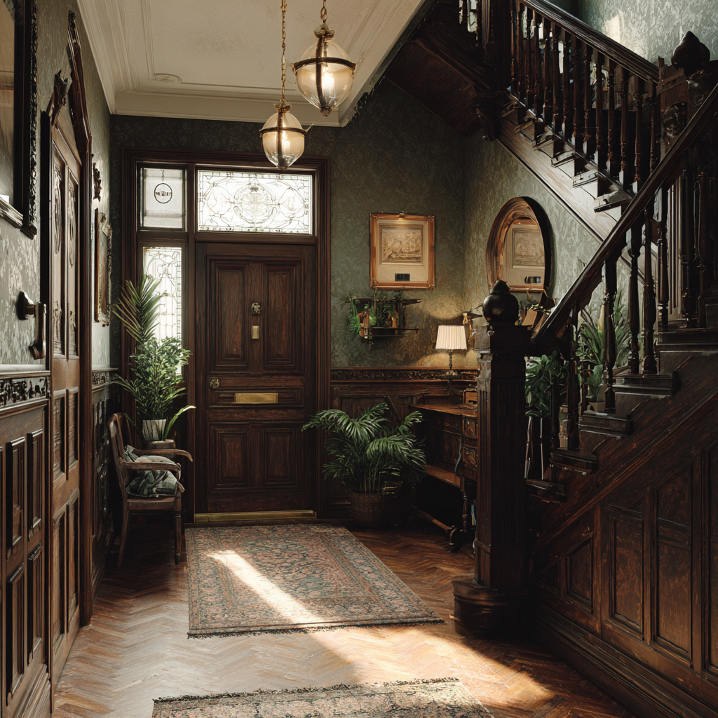 Edwardian interior detail: light palette and floral pattern